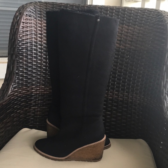 Coach Keely Genuine Shearling Lined Wedge Boot - Picture 8 of 14